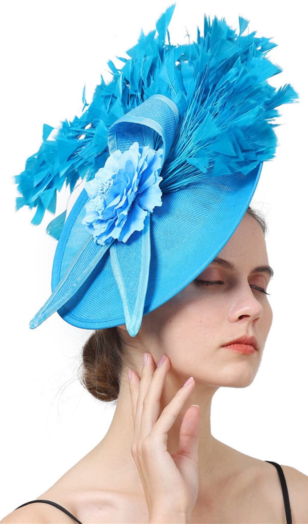 BLUE ELEGANT FEATHER FASCINATORS styleofcb