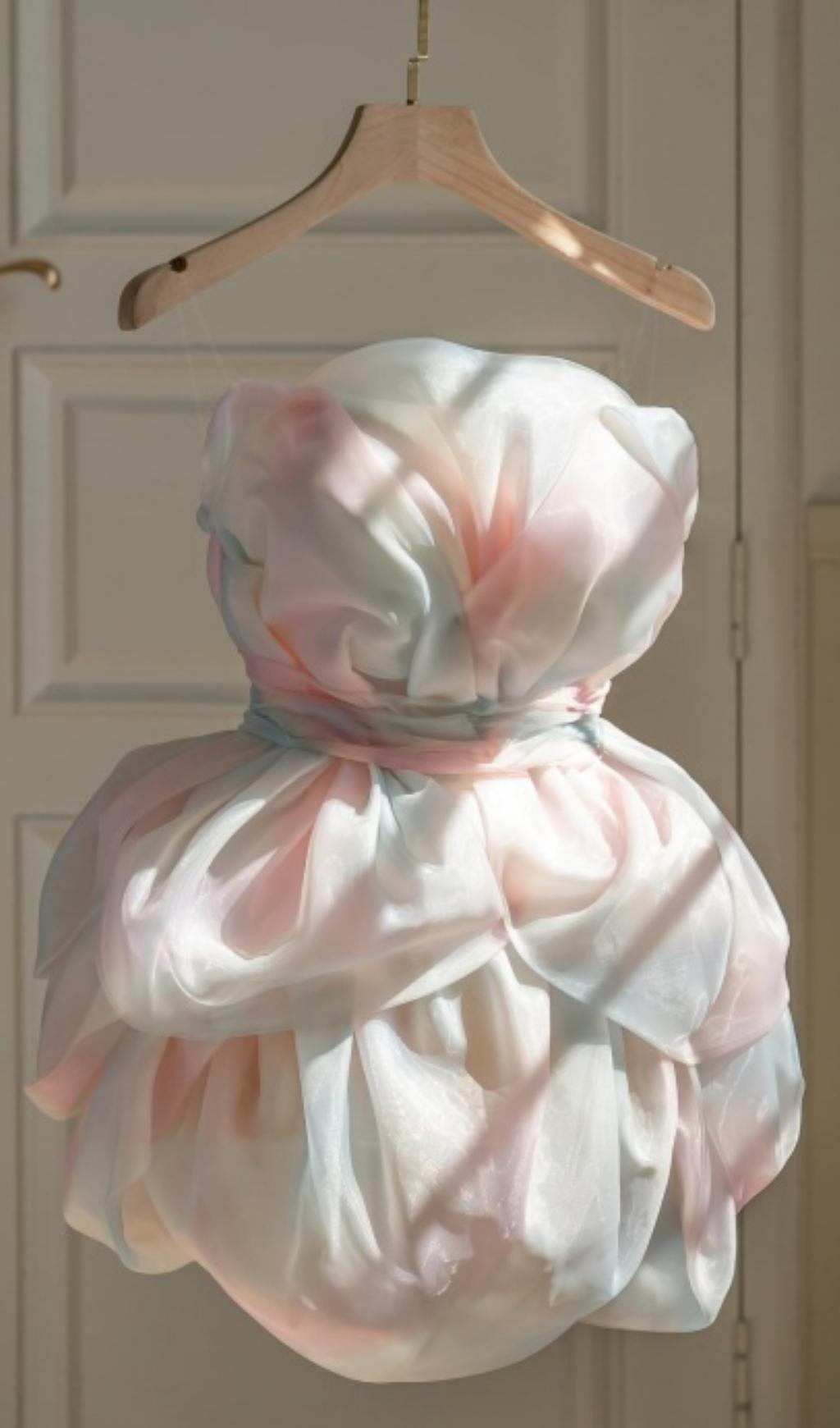 SWIRL HANDMADE ORGANZA MINI DRESS