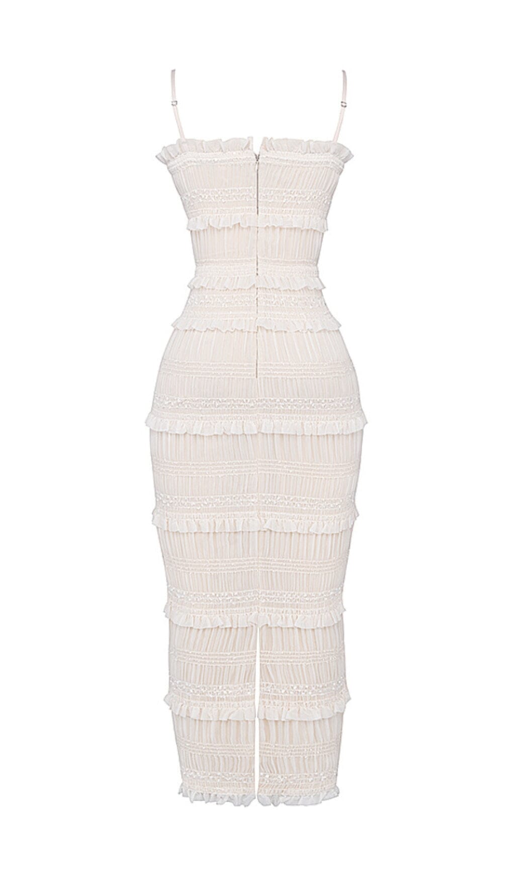 IVORY SEQUIN PLEAT MAXI DRESS styleofcb