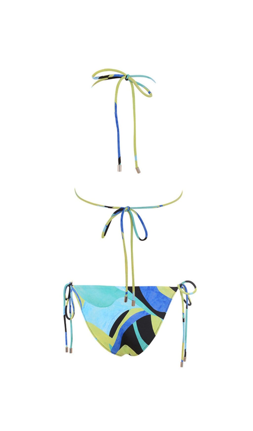 BLUE GREEN HALTER BIKINI styleofcb