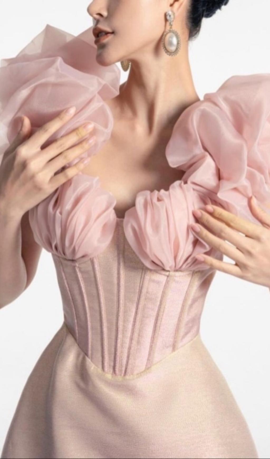 FISHBONE CORSET MINI DRESS
