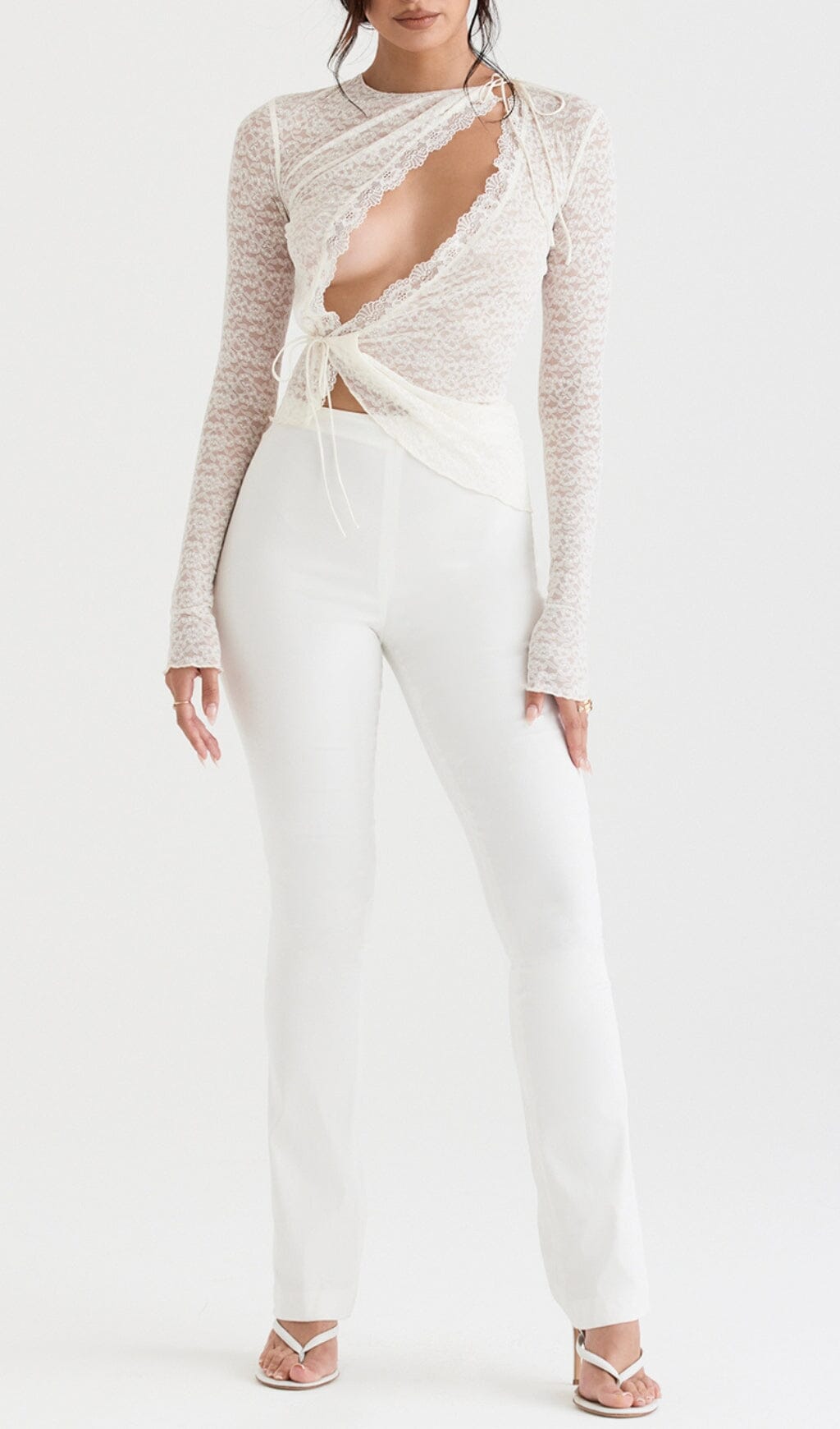 IVORY FLORAL LACE TRIM TOP styleofcb