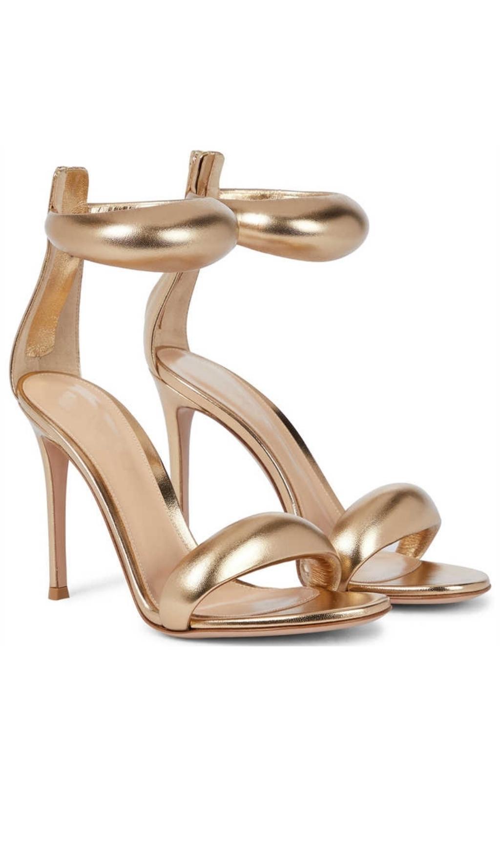 SHEEPSKIN STILETTO HIGH HEELS Shoes styleofcb 34 GOLD
