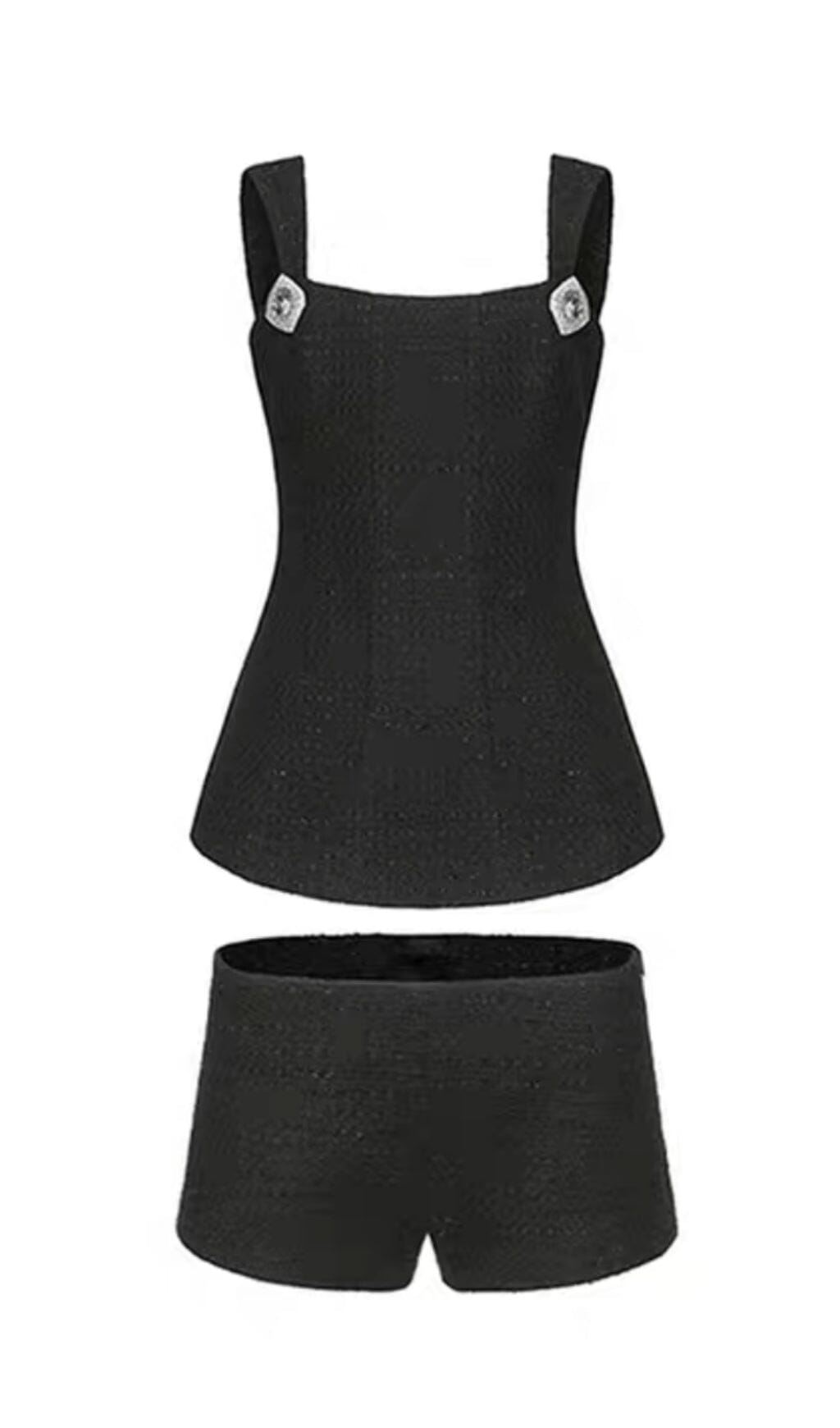 BOW-EMBELLISHED RHINESTONE MINI DRESS IN BLACK
