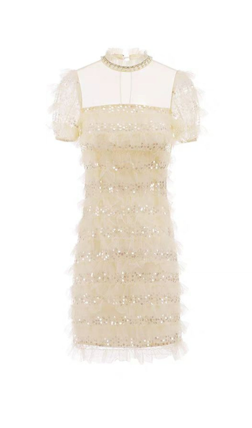 Dream Sequins Cascade Mini Evening Dress
