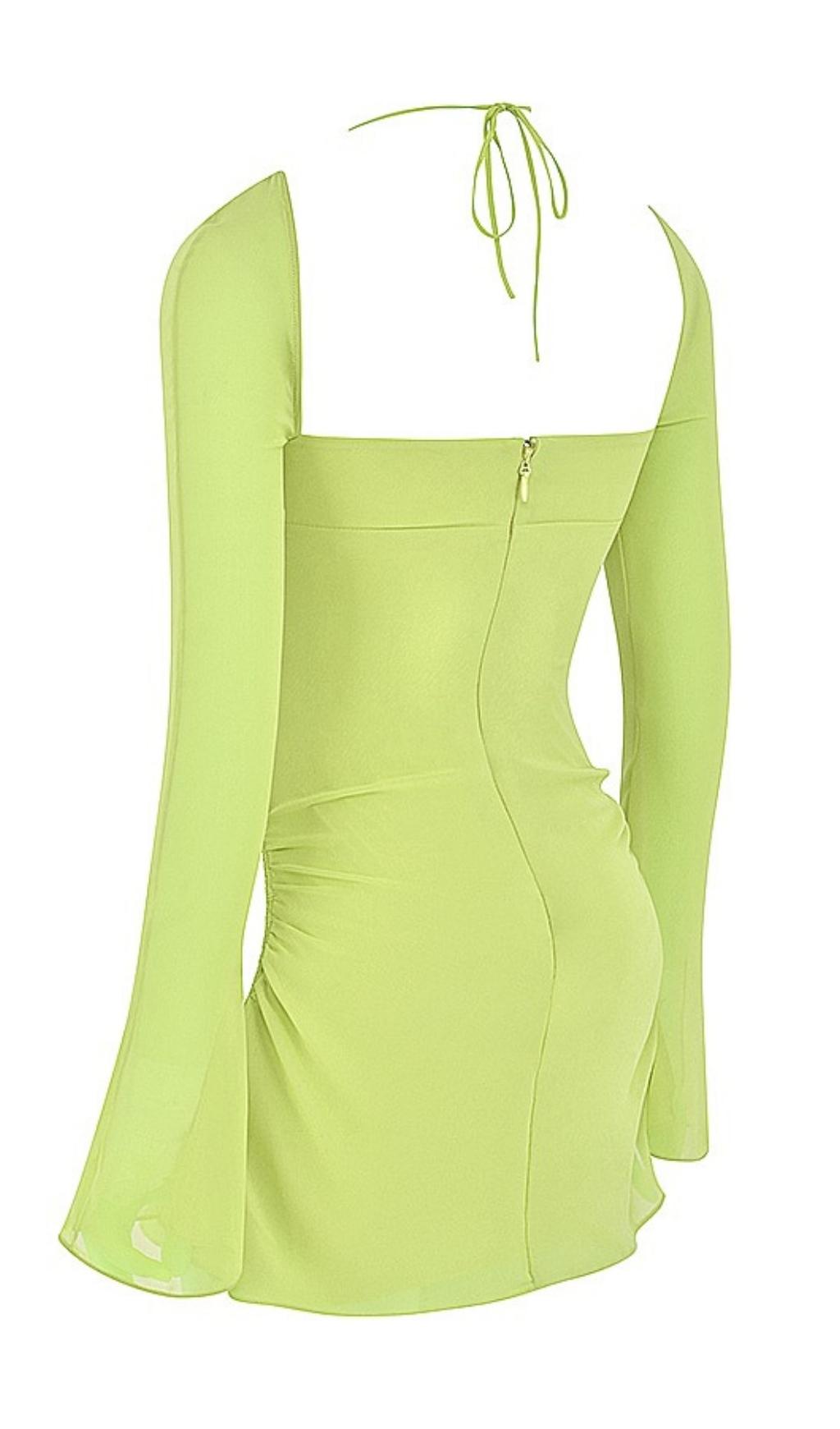 LONG SLEEVE HALTER MINI DRESS Dresses styleofcb