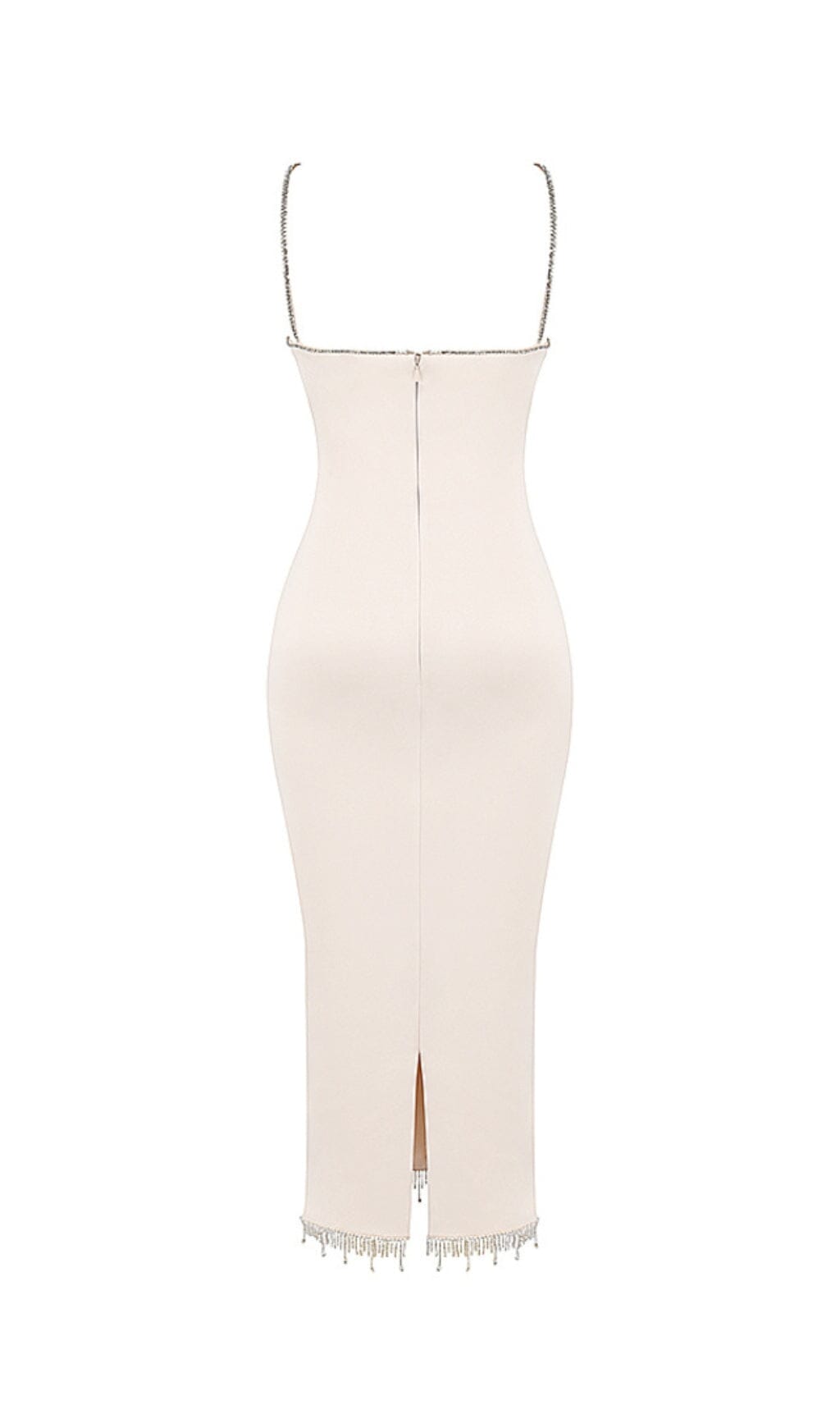 IVORY CRYSTALLISED MIDI DRESS