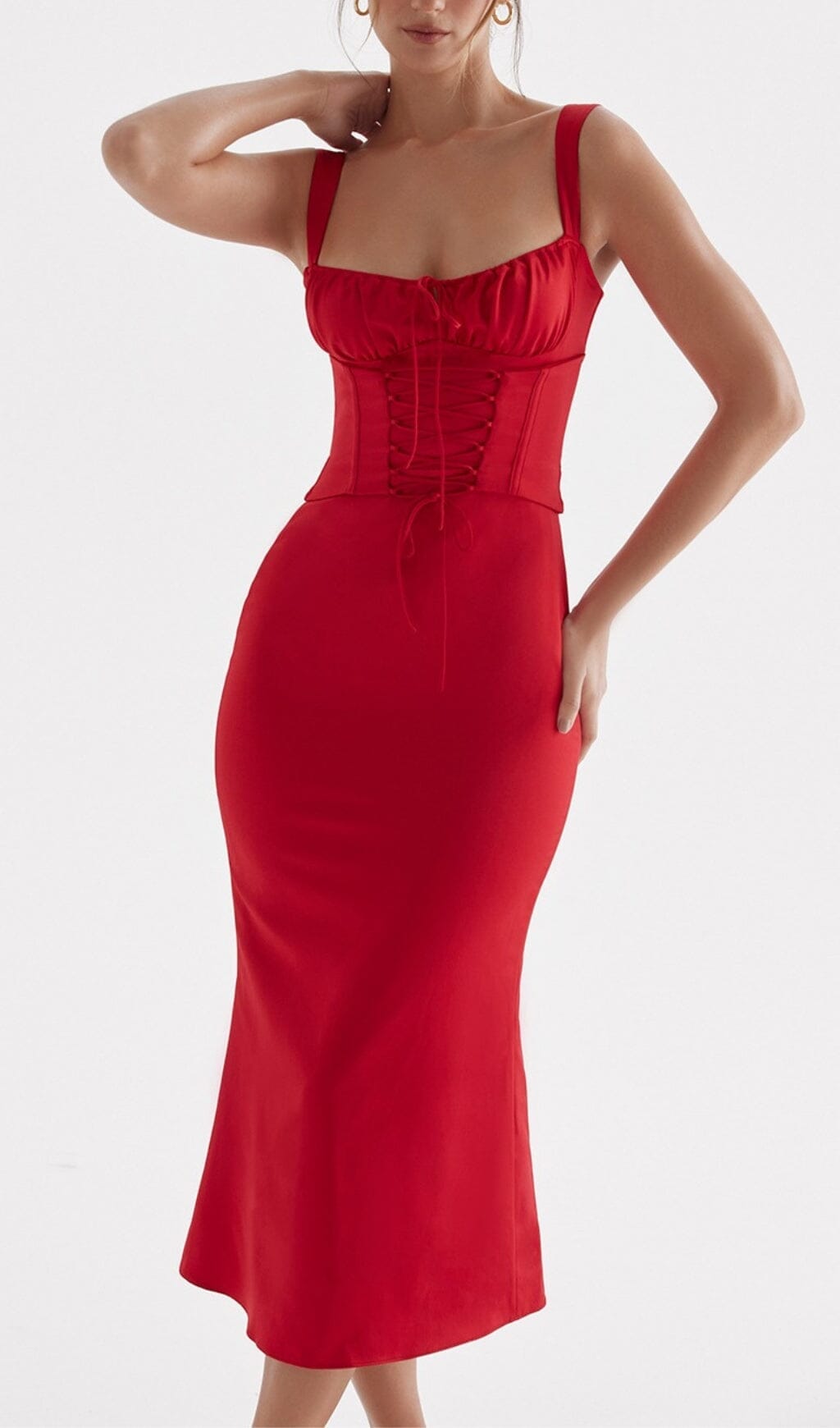 RED ROSE CORSET DRESS