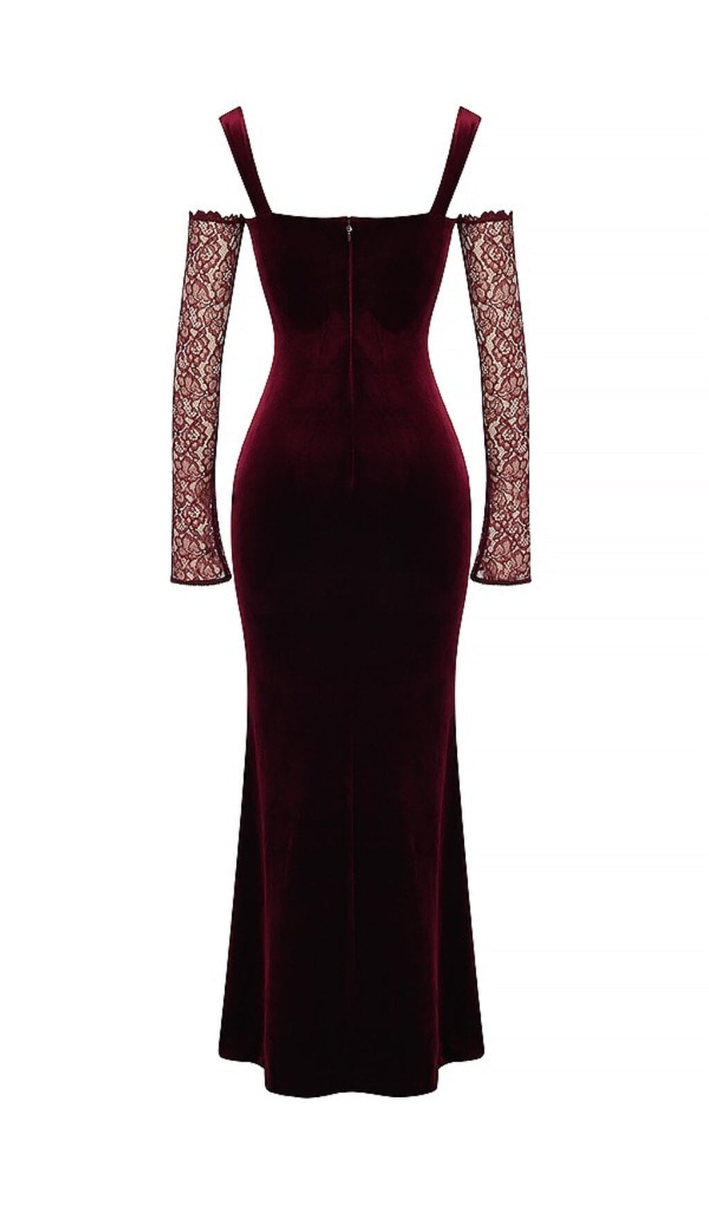 BLACK CHERRY VELVET MAXI DRESS