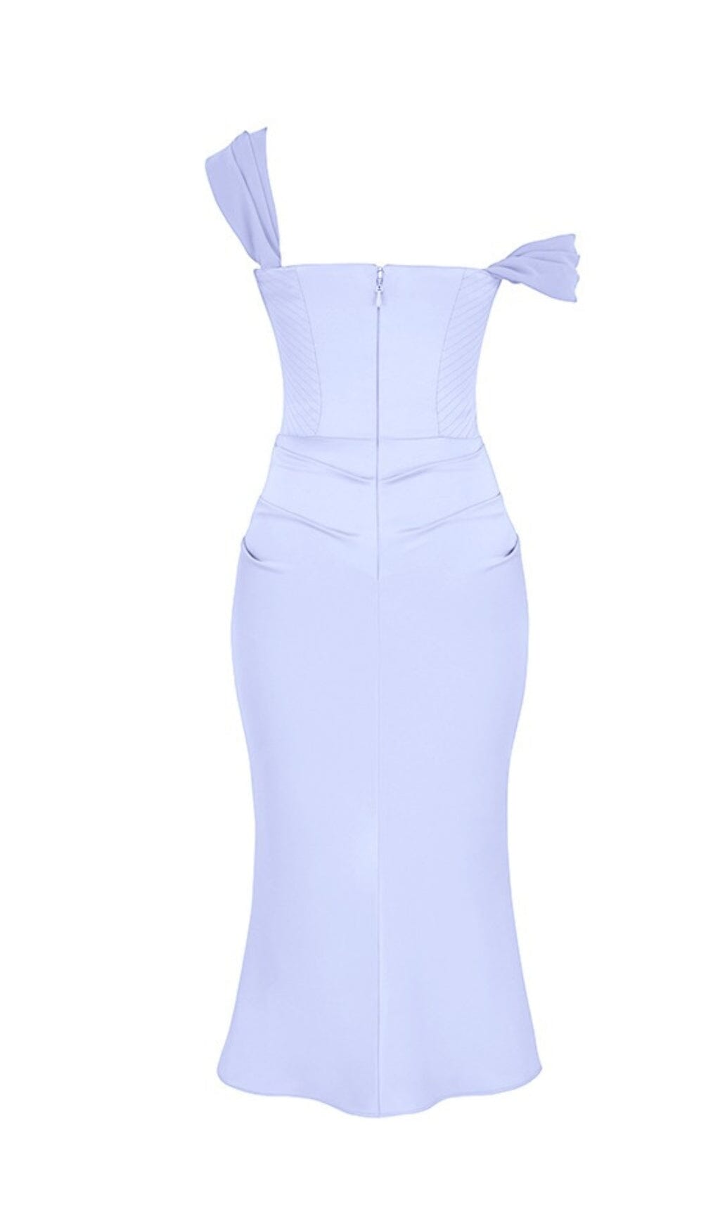 SKY SATIN CORSET MIDI DRESS styleofcb