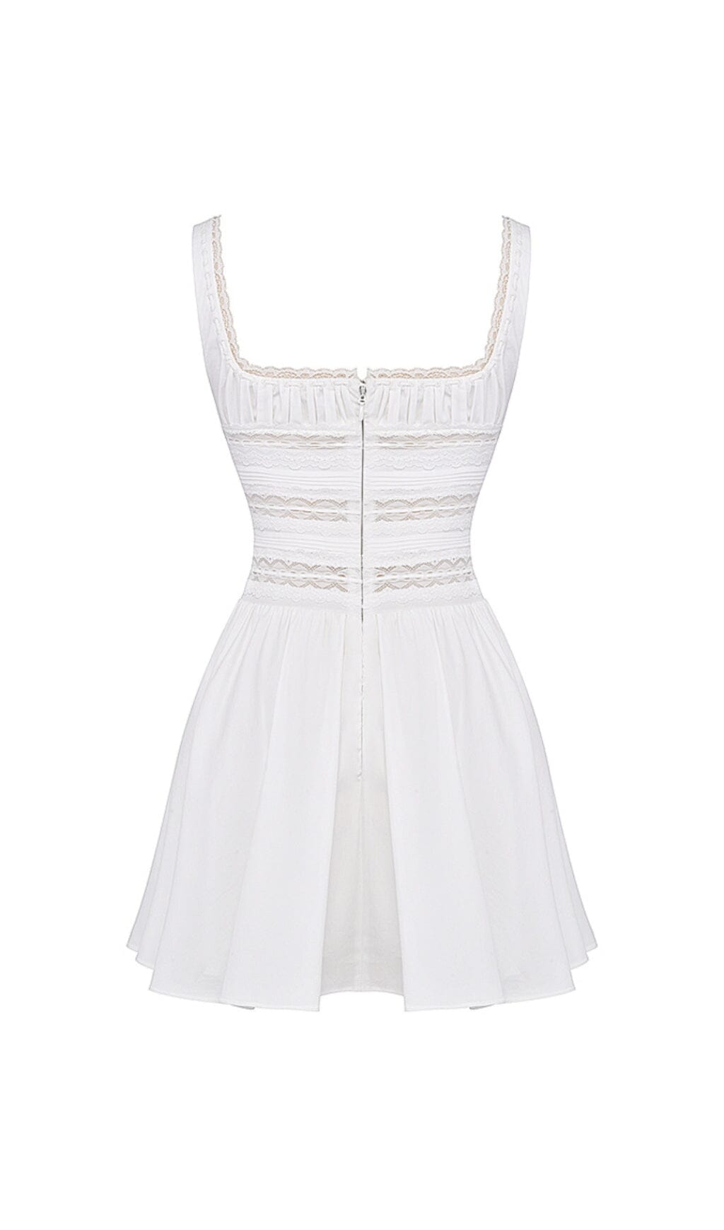 WHITE LACE TRIM MINI DRESS styleofcb