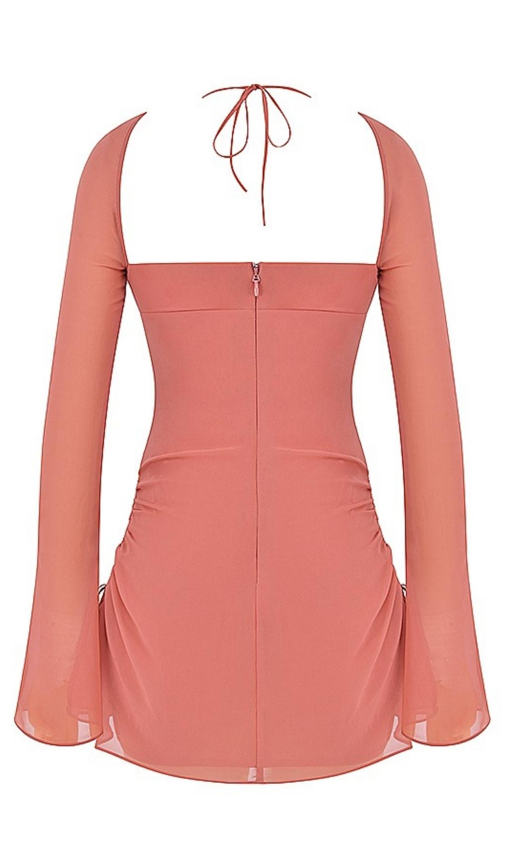 LONG SLEEVE HALTER MINI DRESS Dresses styleofcb