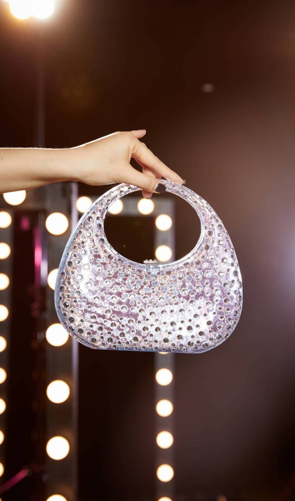 CLEAR EMBELLISHED BAG IN BLUE Bags styleofcb