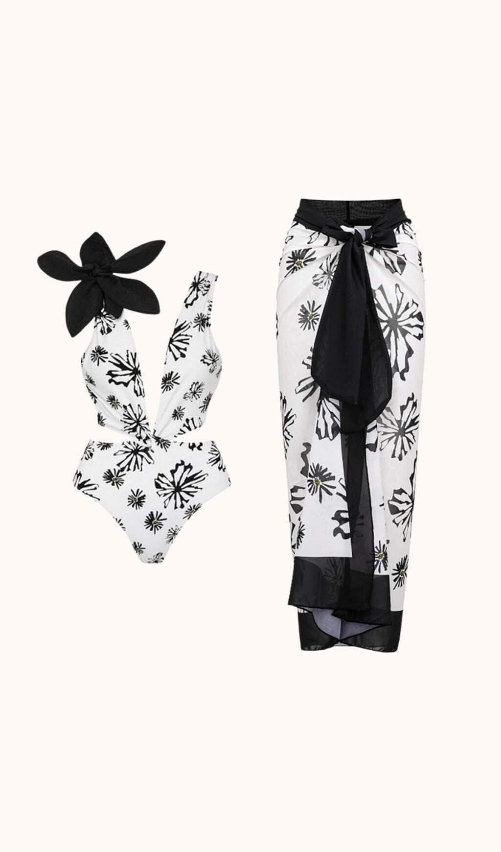 Aurea Flower Cutout Swimwear Two Piece Set Swimwear styleofcb
