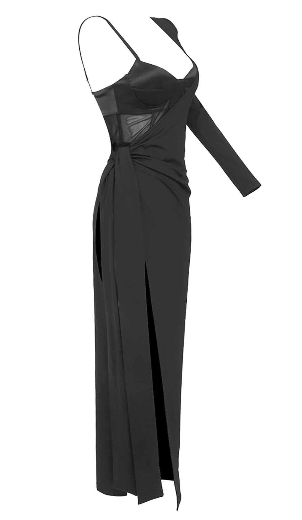 BANDAGE CORSET LOOK MAXI DRESS IN BLACK DRESS sis label