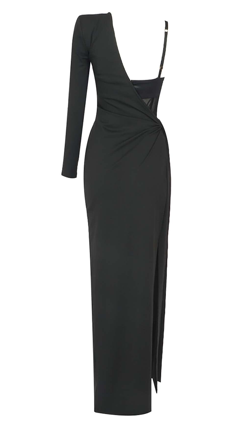 BANDAGE CORSET LOOK MAXI DRESS IN BLACK DRESS sis label