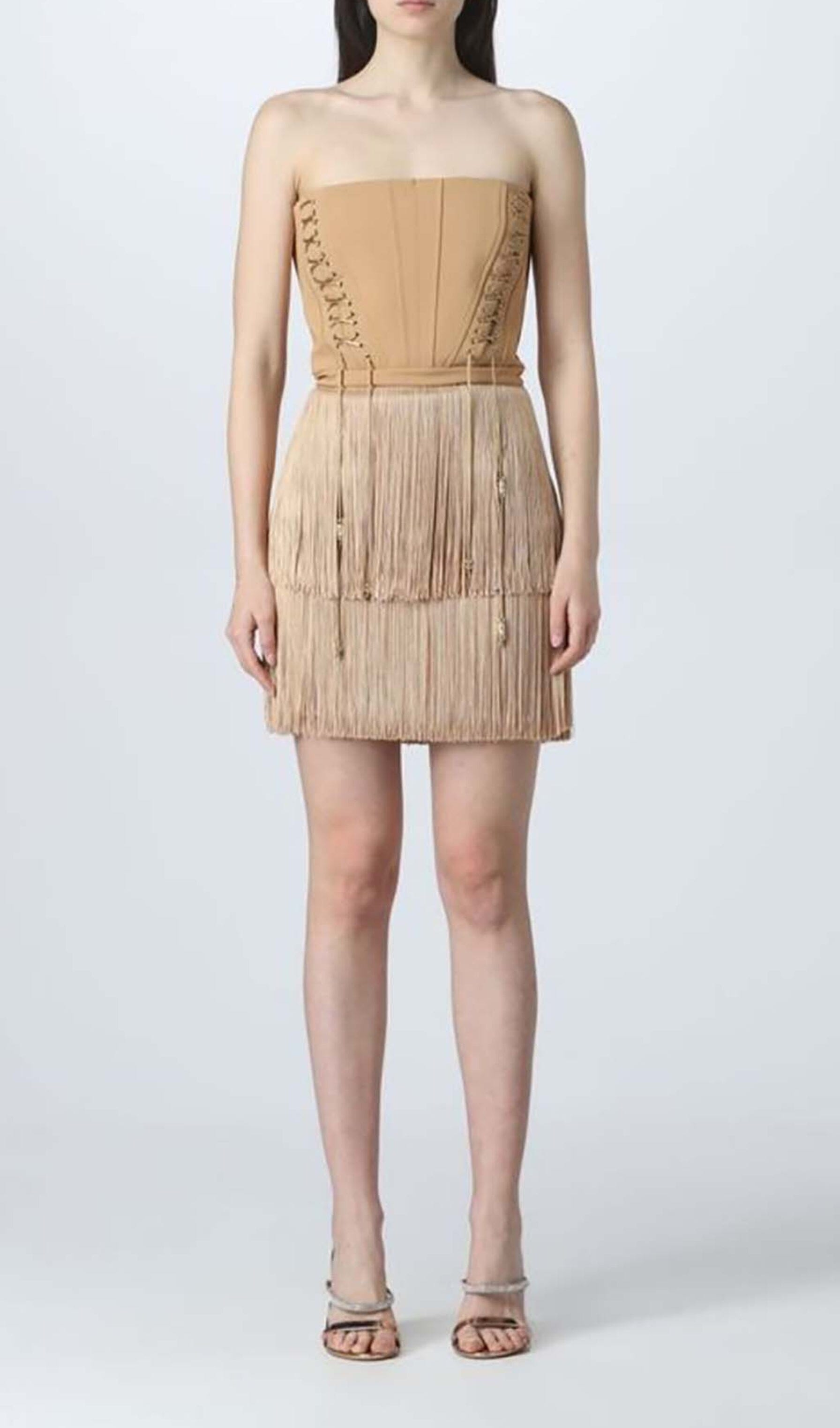 BANDEAU TASSEL MINI DRESS DRESS STYLE OF CB