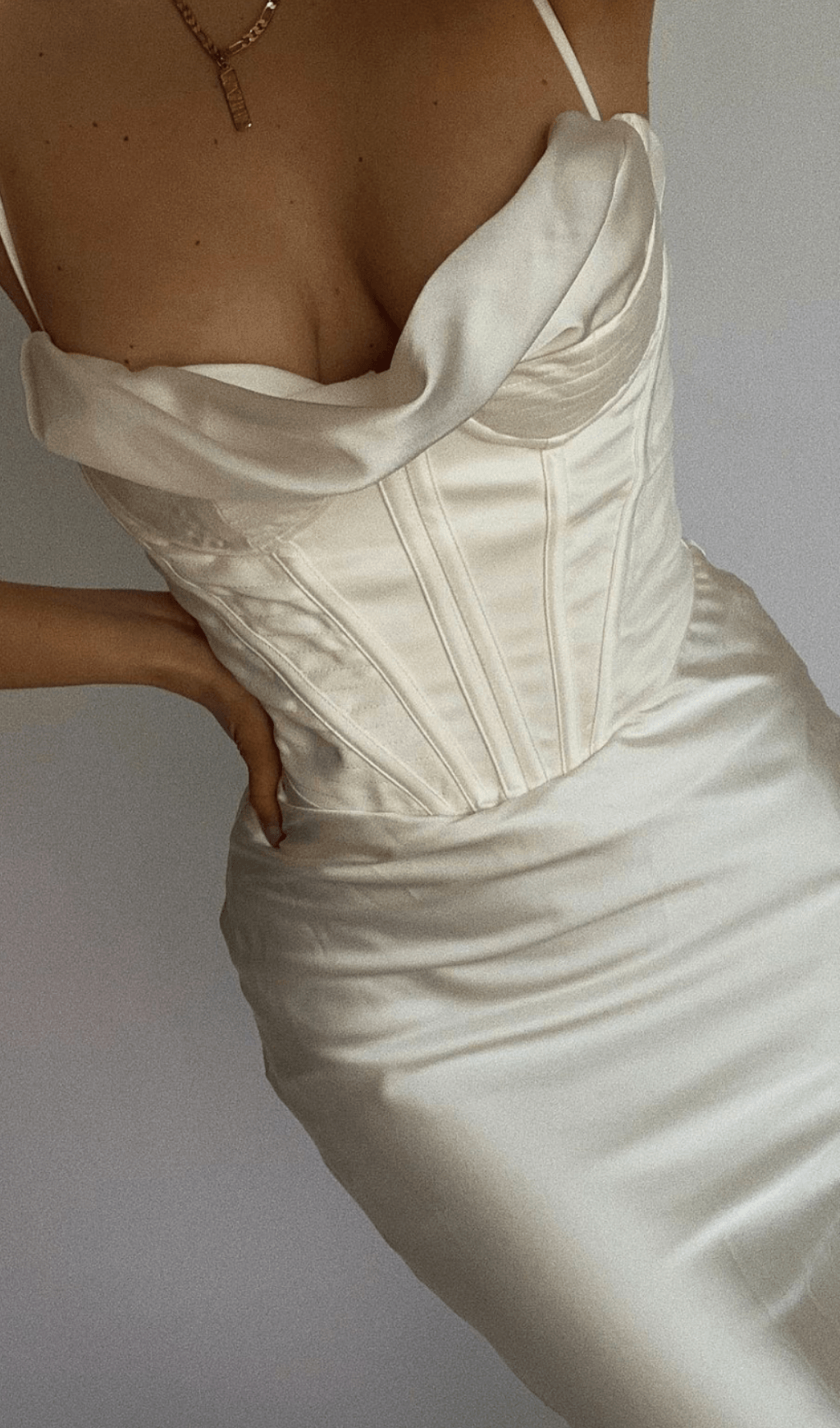 CORSET MIDI DRESS IN WHITE styleofcb