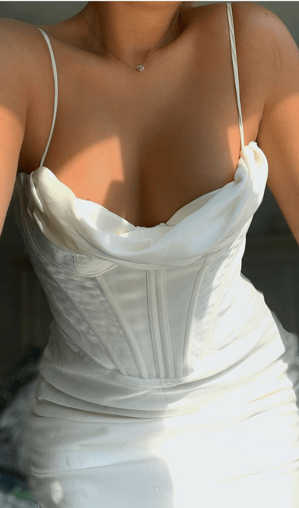CORSET MIDI DRESS IN WHITE styleofcb