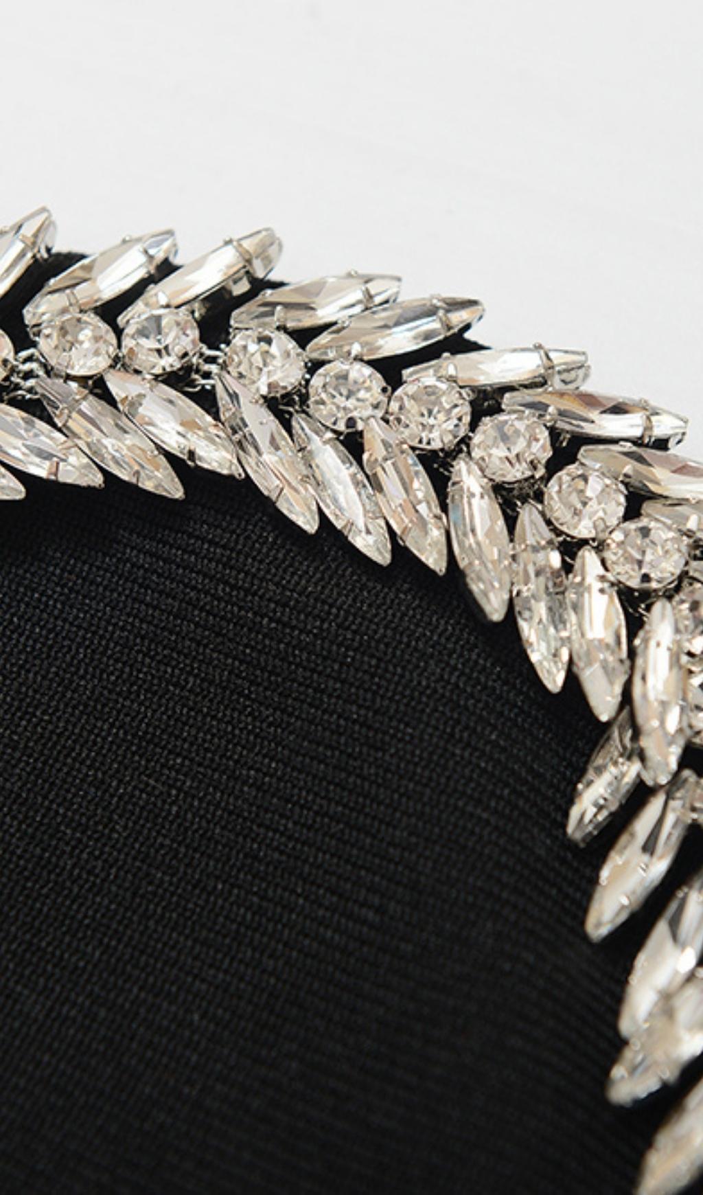CRYSTAL EMBELLISHED MIDI DRESS IN BIACK