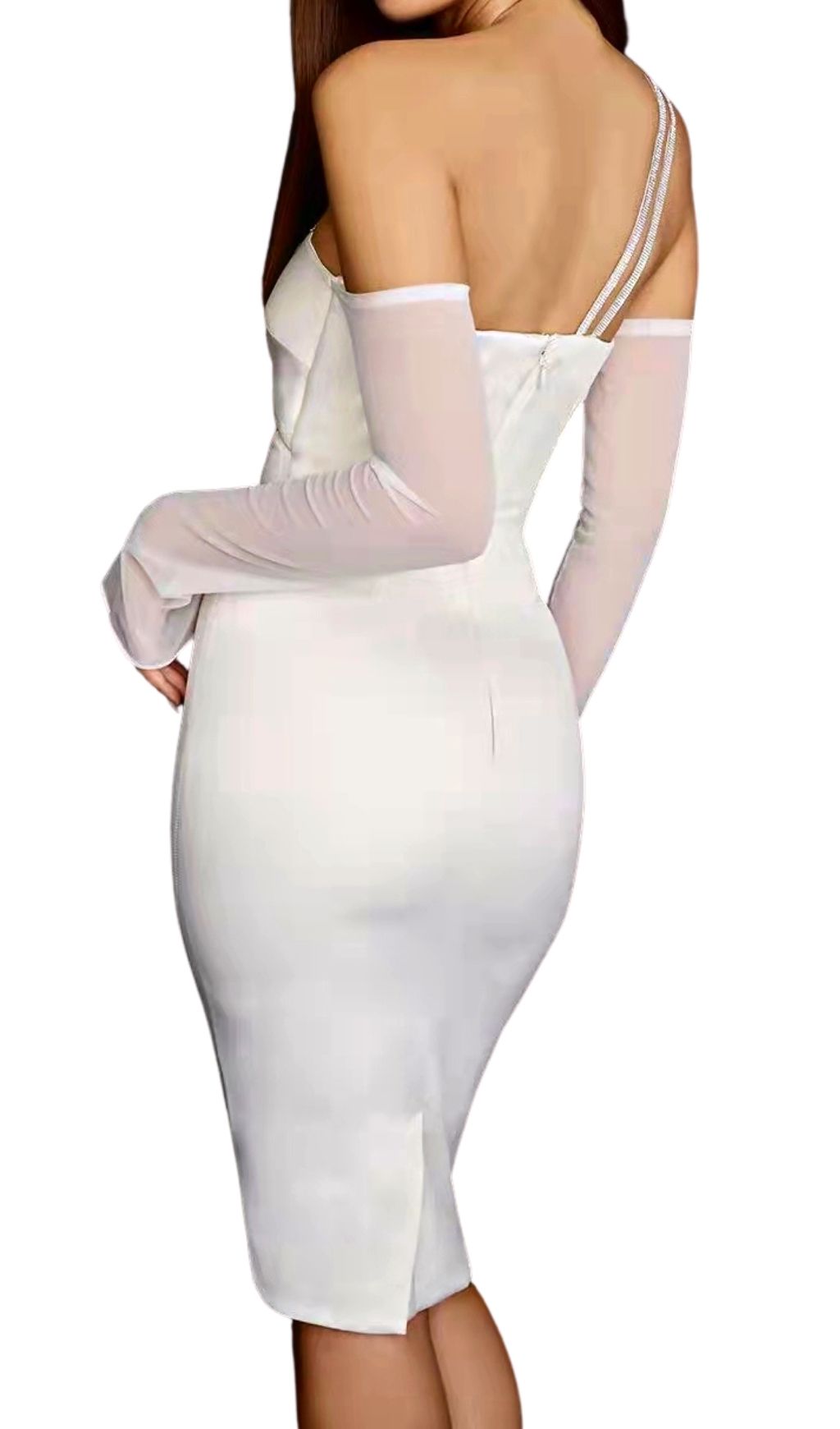 CUT OUT BODYCON MIDI DRESS IN IVORY Dresses styleofcb