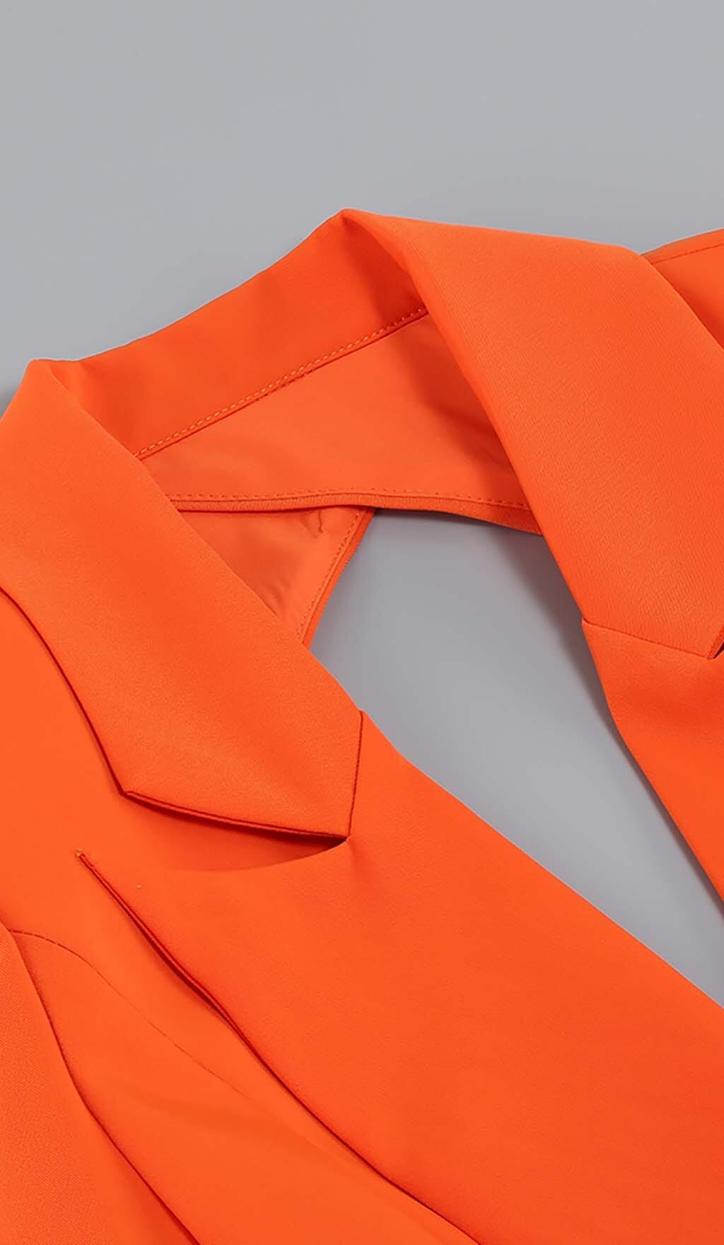 CUTOUT BACKLESS THREE PIECE SET IN ORANGE DRESS STYLE OF CB