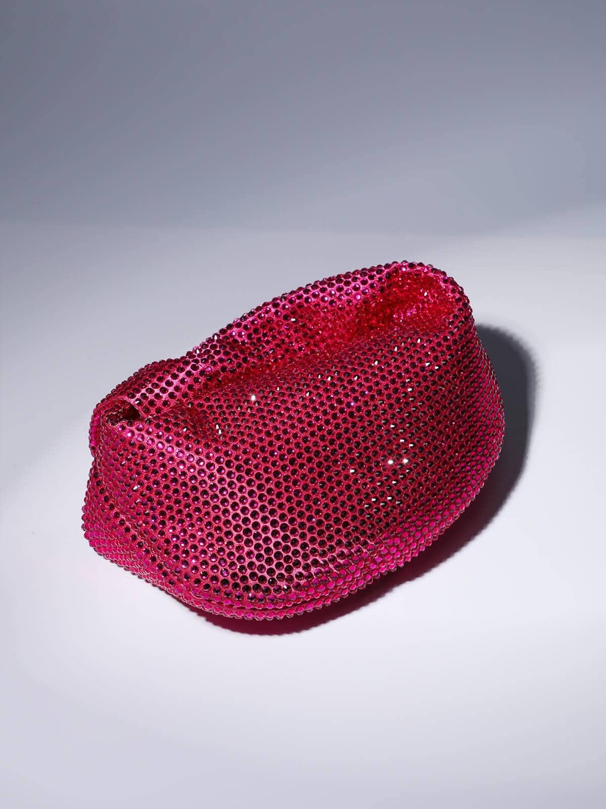 EMBELLISHED TOTE BAG IN HOT PINK Bags Oh CICI