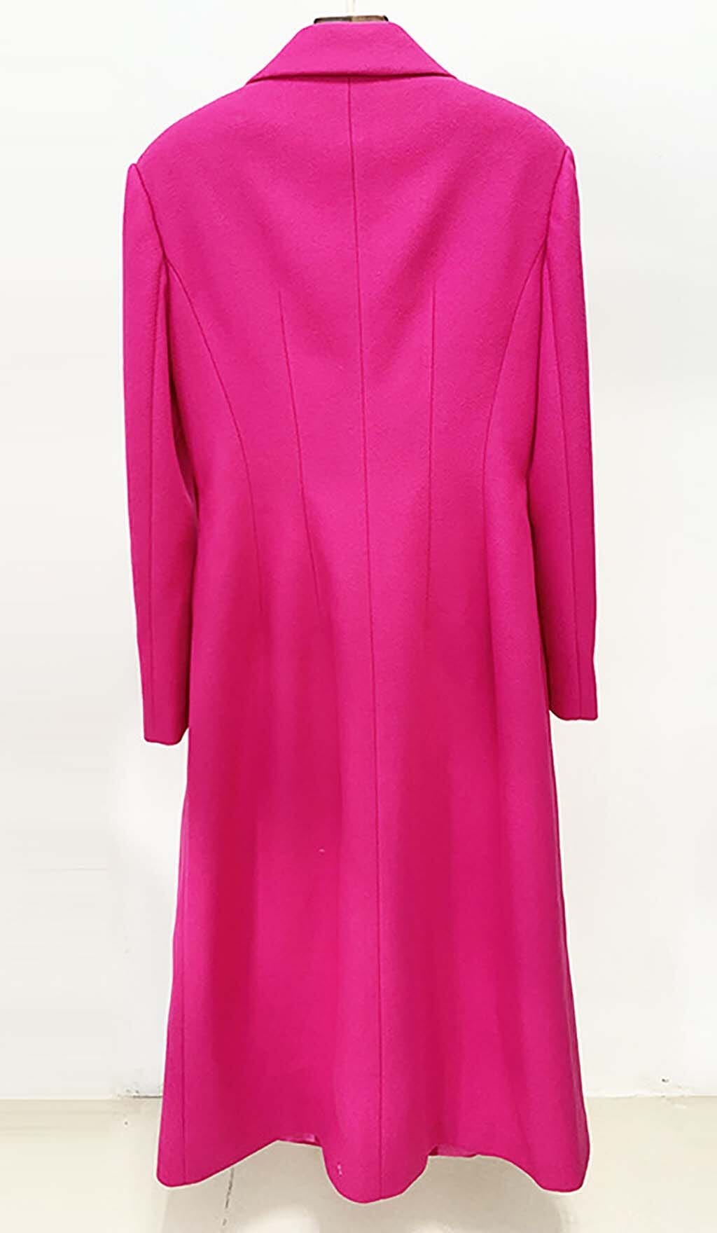 DOUBLE WOOL BLEND LONG COAT IN PINK DRESS STYLE OF CB