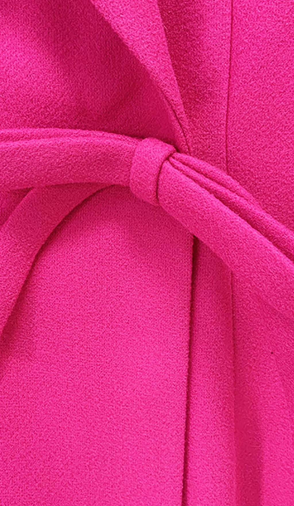 DOUBLE WOOL BLEND LONG COAT IN PINK DRESS STYLE OF CB