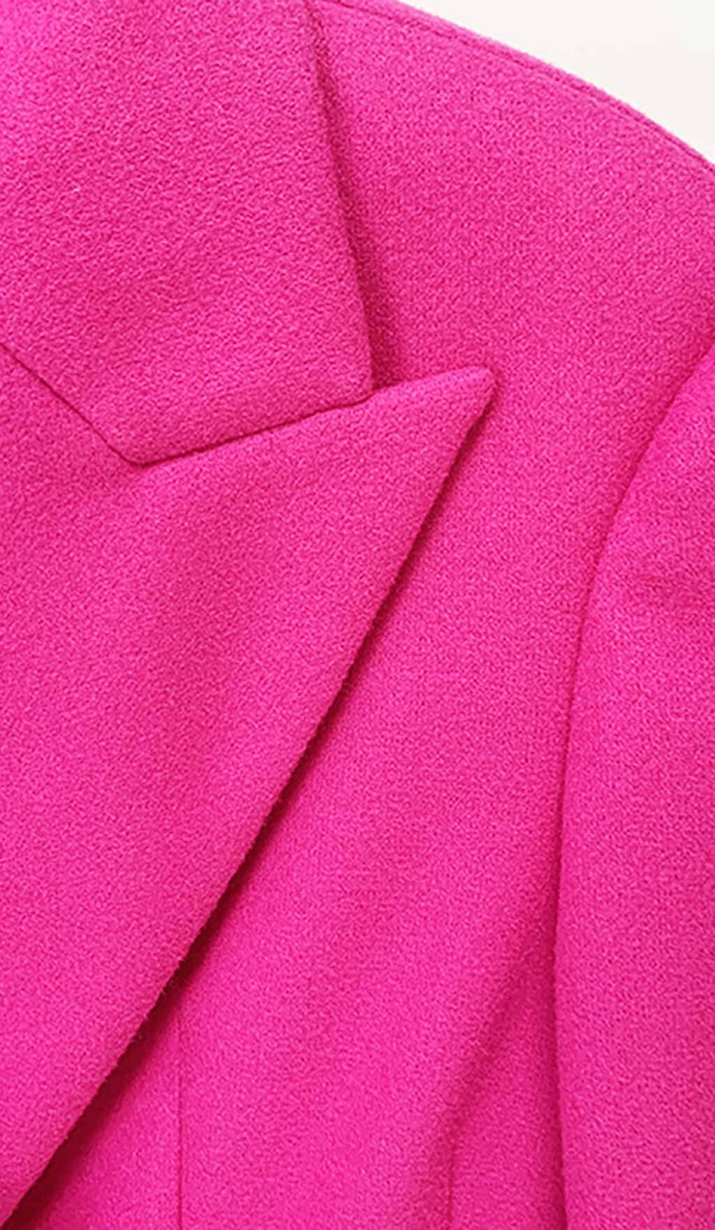 DOUBLE WOOL BLEND LONG COAT IN PINK DRESS STYLE OF CB