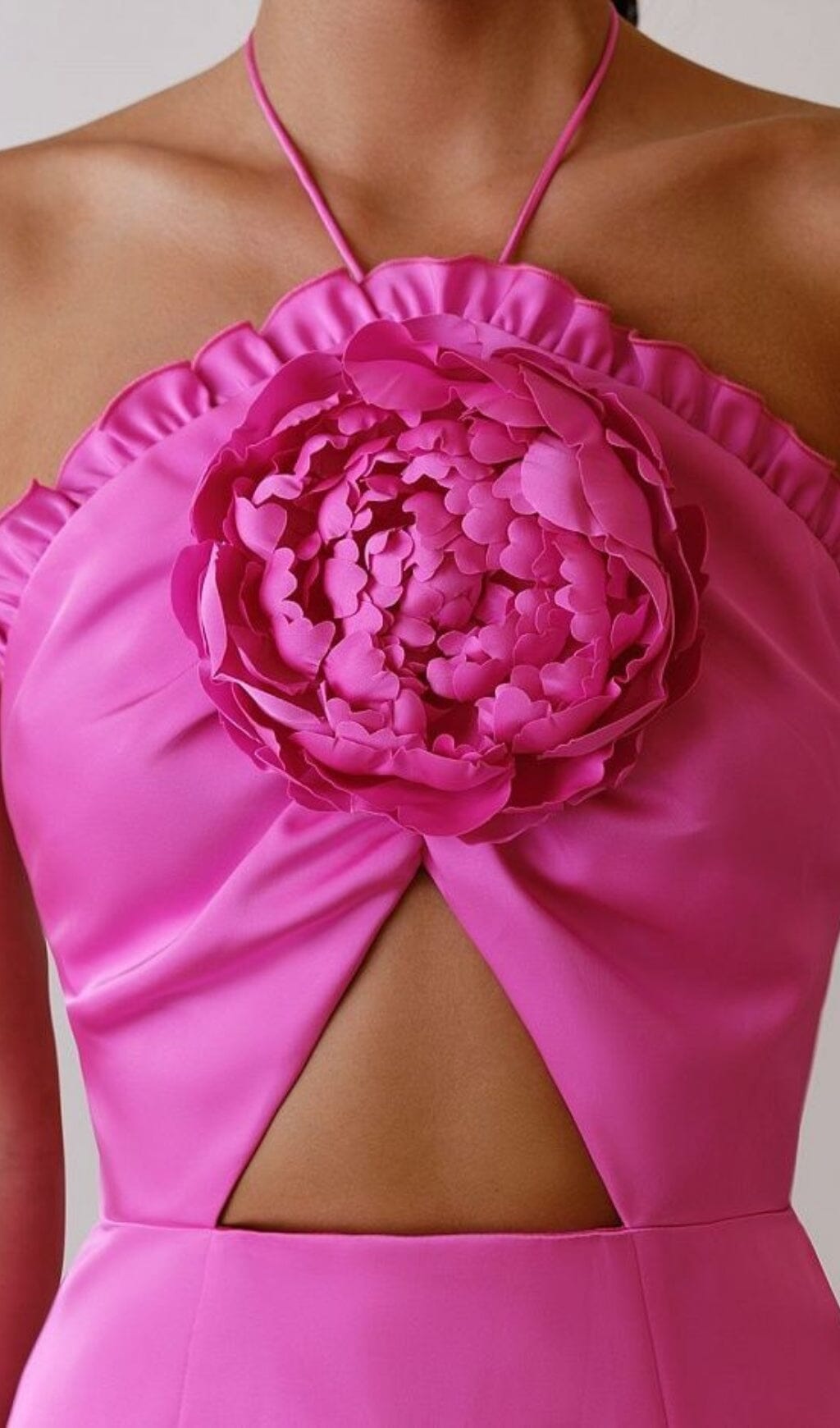 FLORAL EMBELLISHED SLIT MIDI DRESS IN PINK