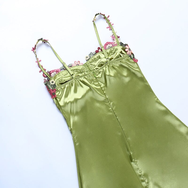 FLORAL STRAP SATIN MINI DRESS DRESS STYLE OF CB