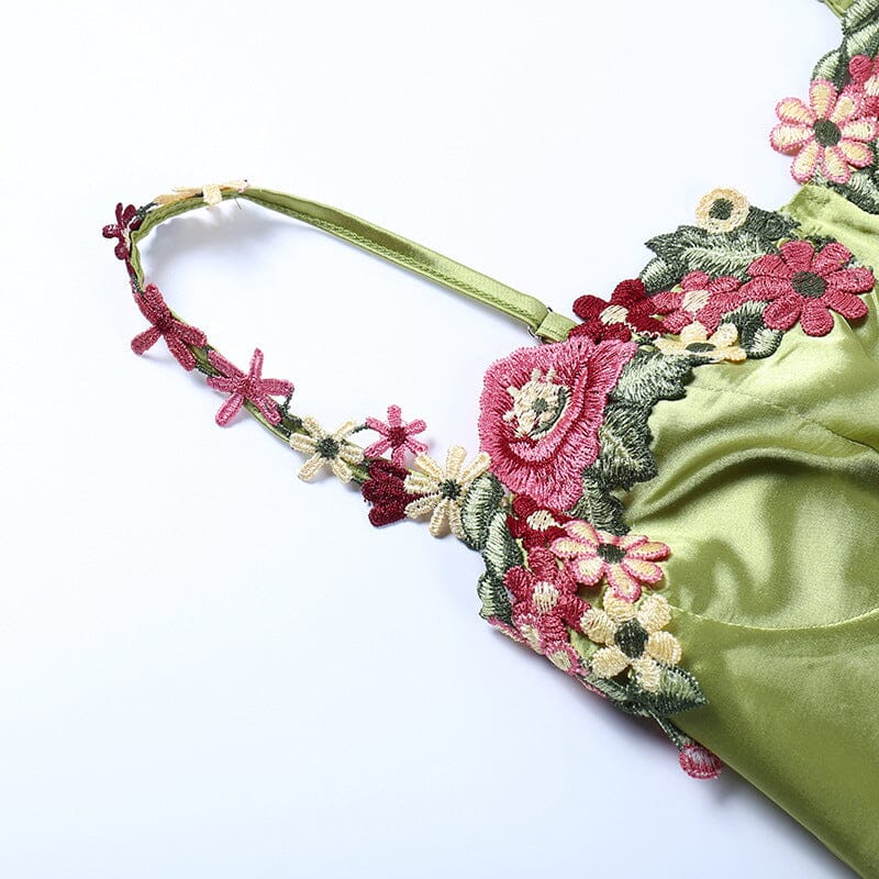 FLORAL STRAP SATIN MINI DRESS DRESS STYLE OF CB