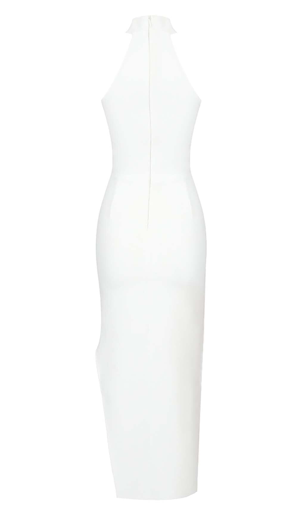 FLOWER-EMBELLISHED MIDI DRESS IN WHITE DRESS sis label