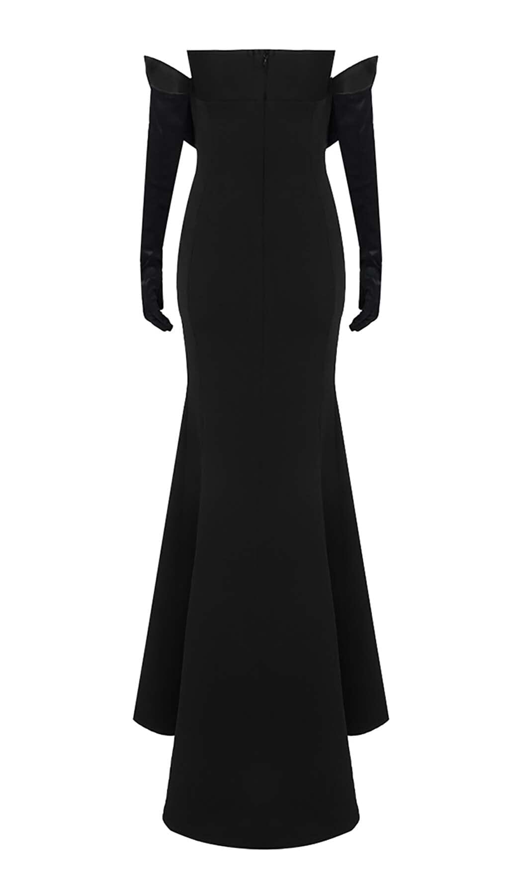 FLOWER STITCHING MAXI DRESS IN BLACK DRESS sis label