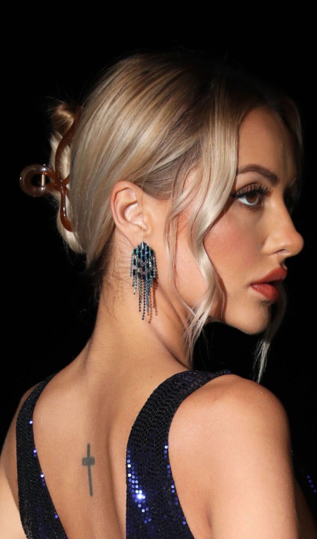 RHINESTONE FRINGE EARRINGS Earrings Oh CICI