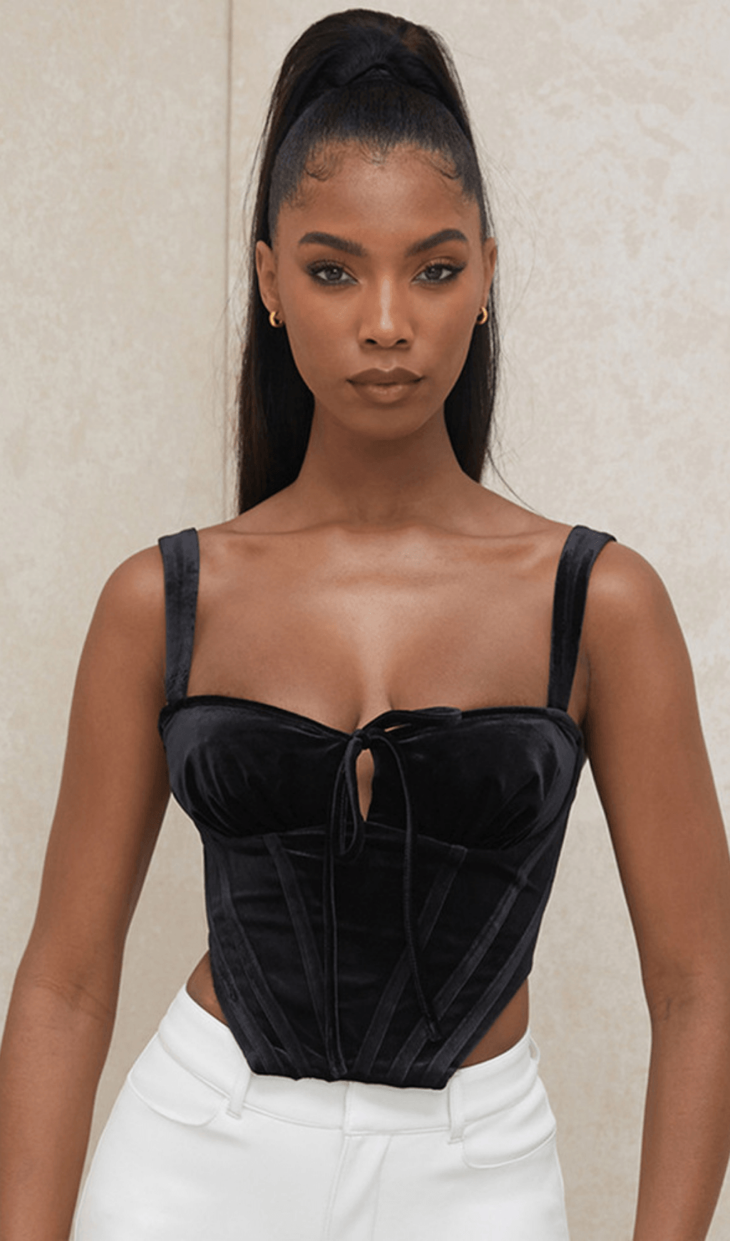 Gold velvet sling top styleofcb