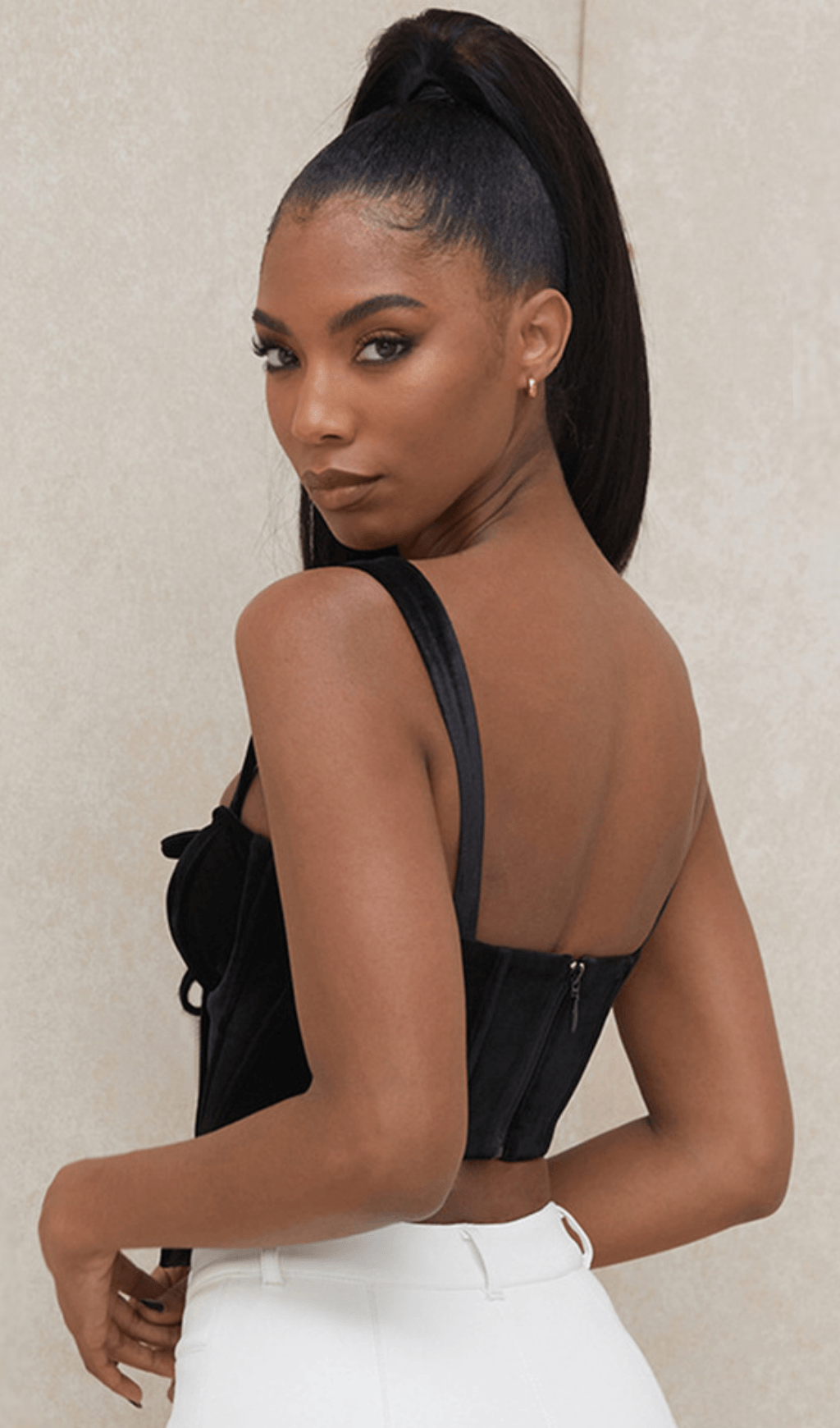 Gold velvet sling top styleofcb