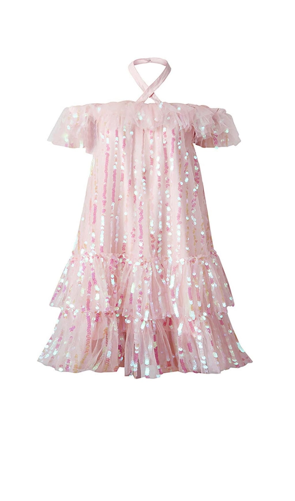 HALTER SEQUINS MINI DRESS IN PINK DRESS STYLE OF CB