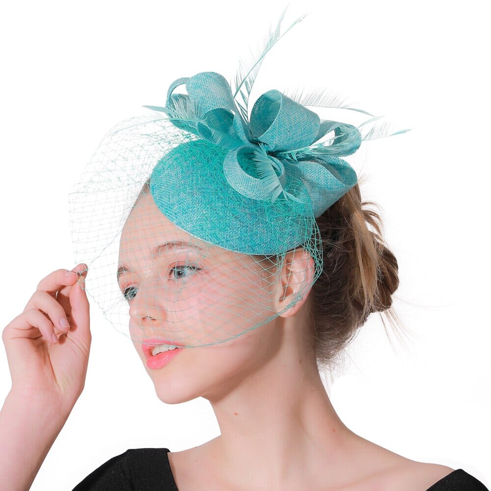 TURQUOISE VEIL FASCINATORS styleofcb