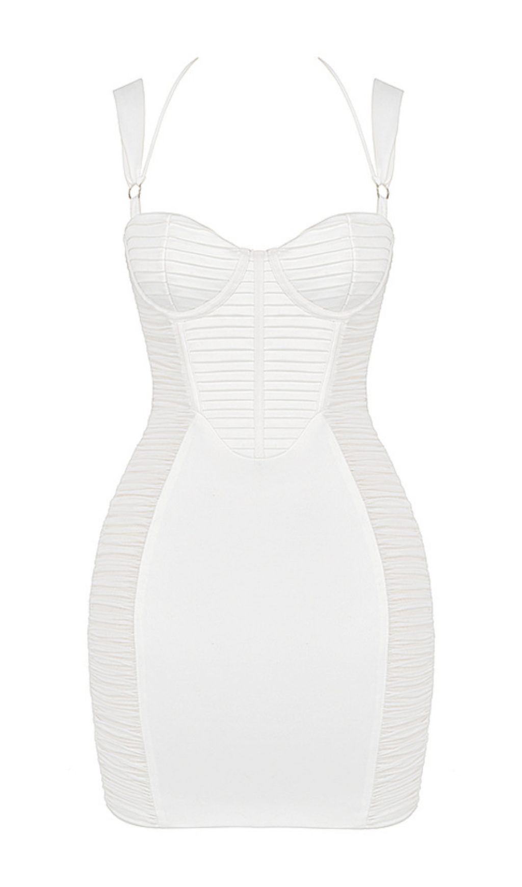 IVORY PLEATED STAIN MINI DRESS styleofcb