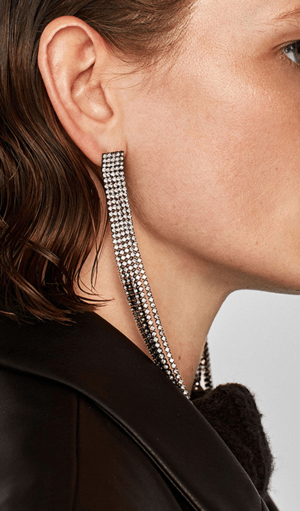Inlaid diamond tassel earrings styleofcb