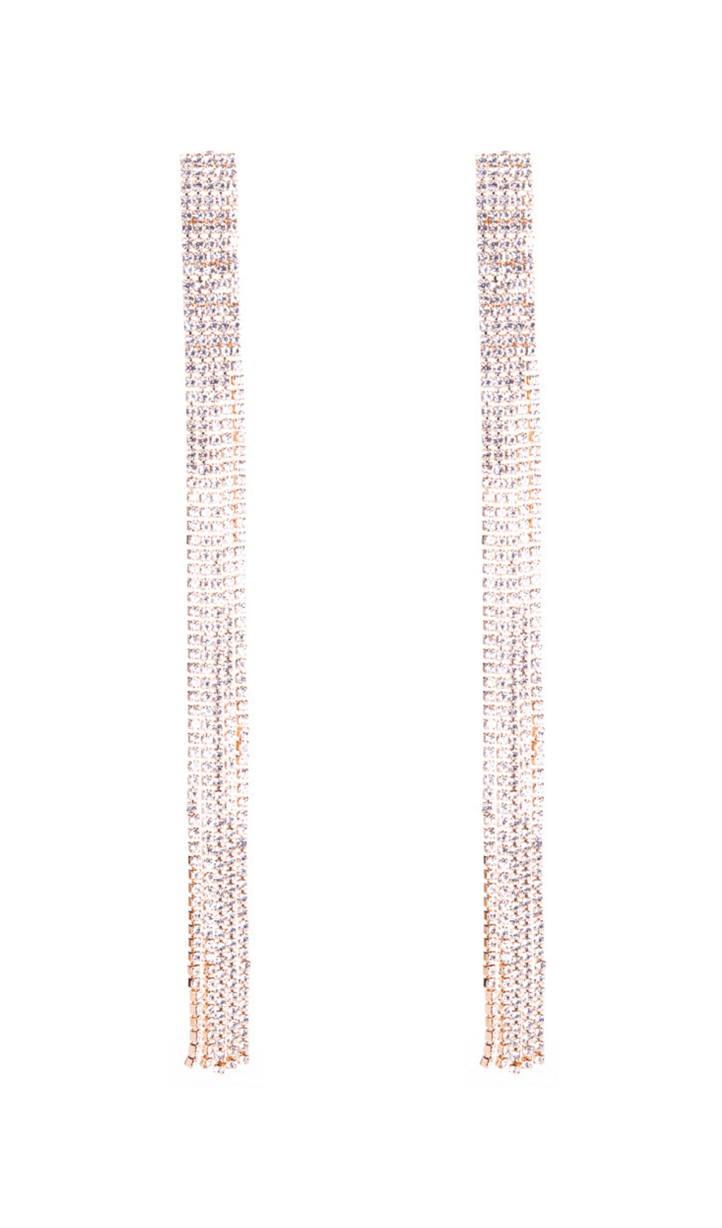 Inlaid diamond tassel earrings styleofcb GOLD
