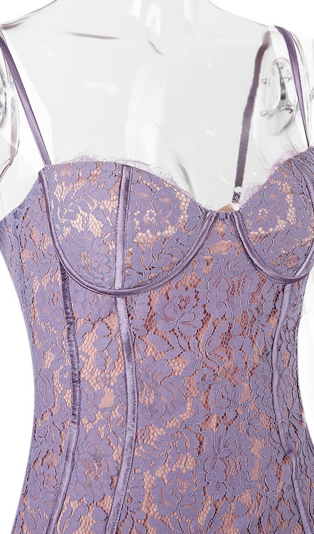 LACE MINI DRESS IN PURPULE Dresses styleofcb
