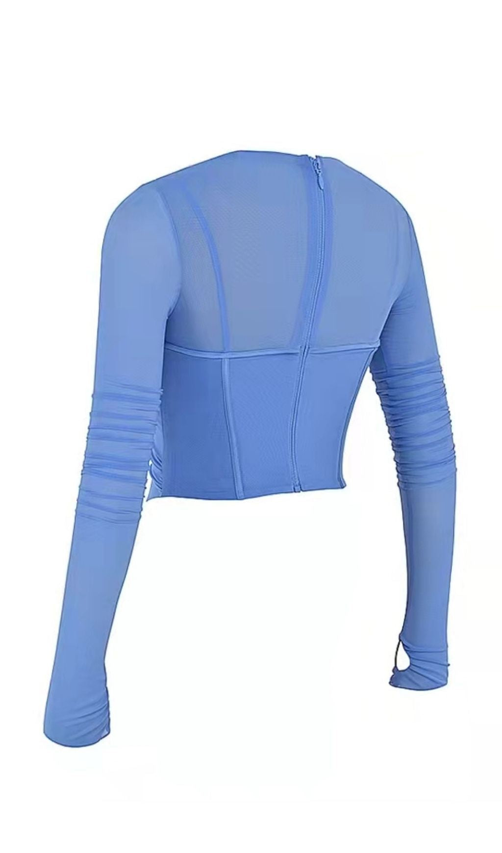 LONG SLEEVE CORSET TOP IN BLUE Shirts & Tops styleofcb