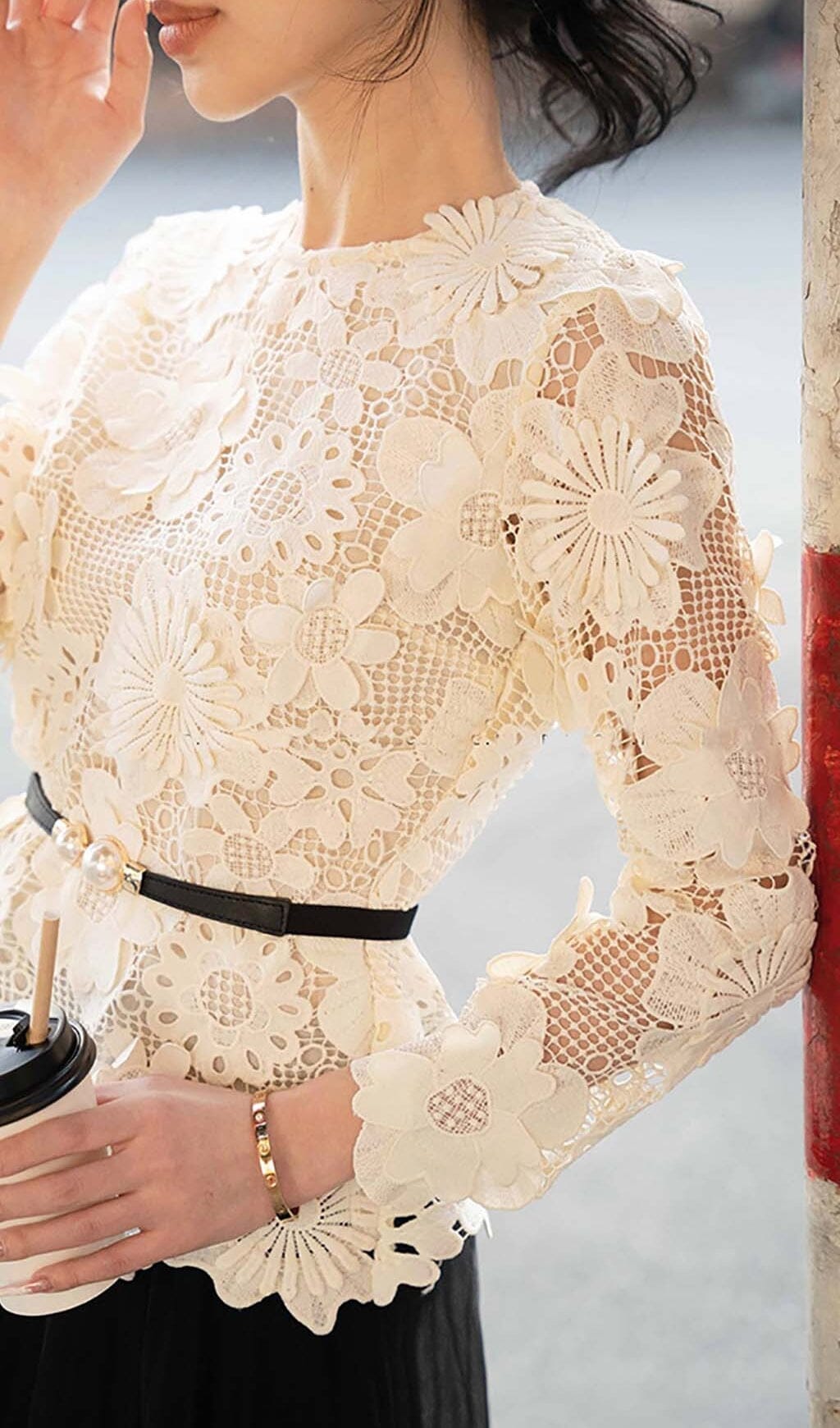 LONG SLEEVE LACE TWO PIECE SET DRESS STYLE OF CB