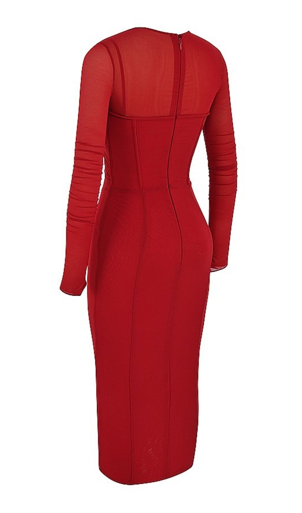 LONG SLEEVE MIDI DRESS IN BEIGE Dresses styleofcb