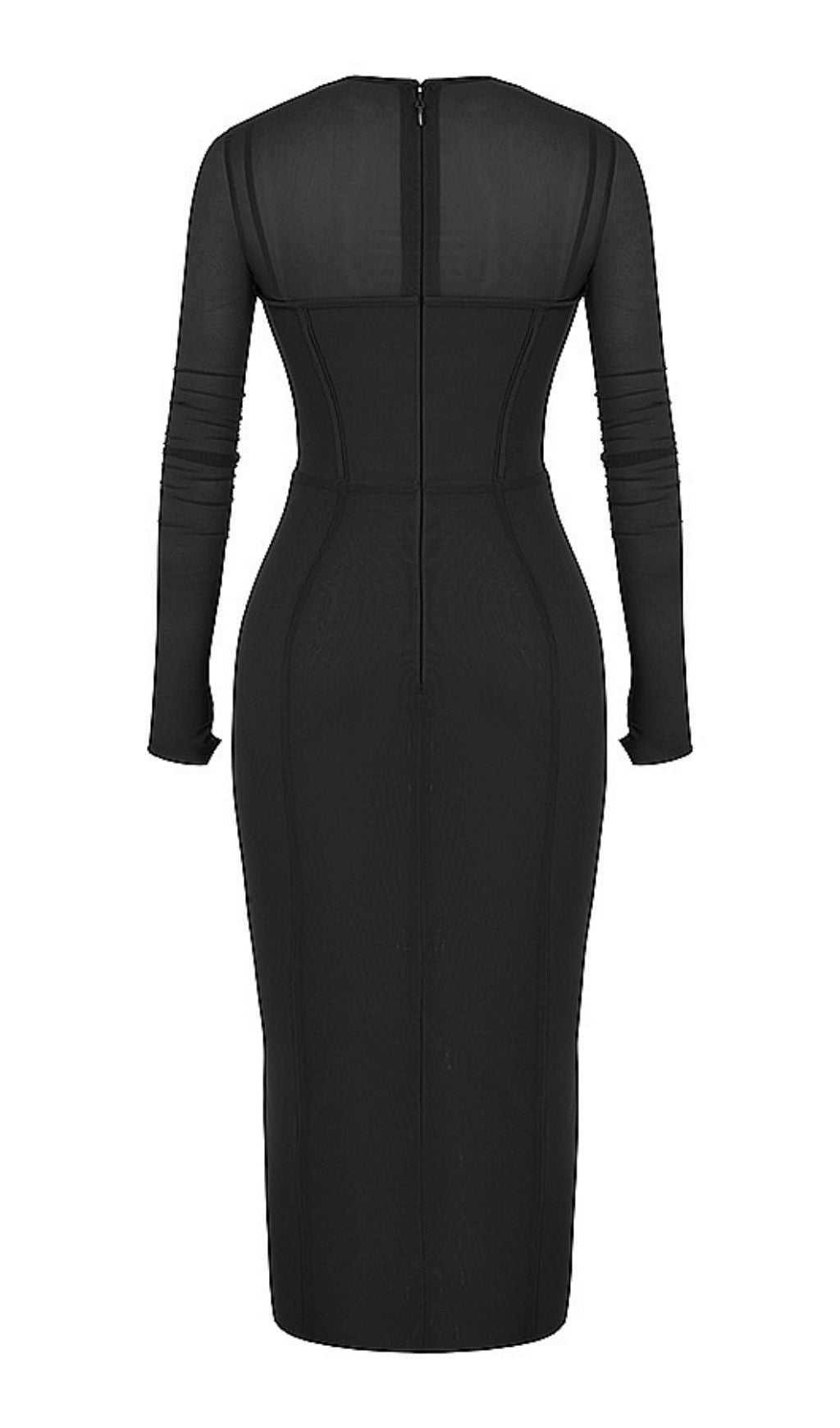 LONG SLEEVE MIDI DRESS IN BEIGE Dresses styleofcb