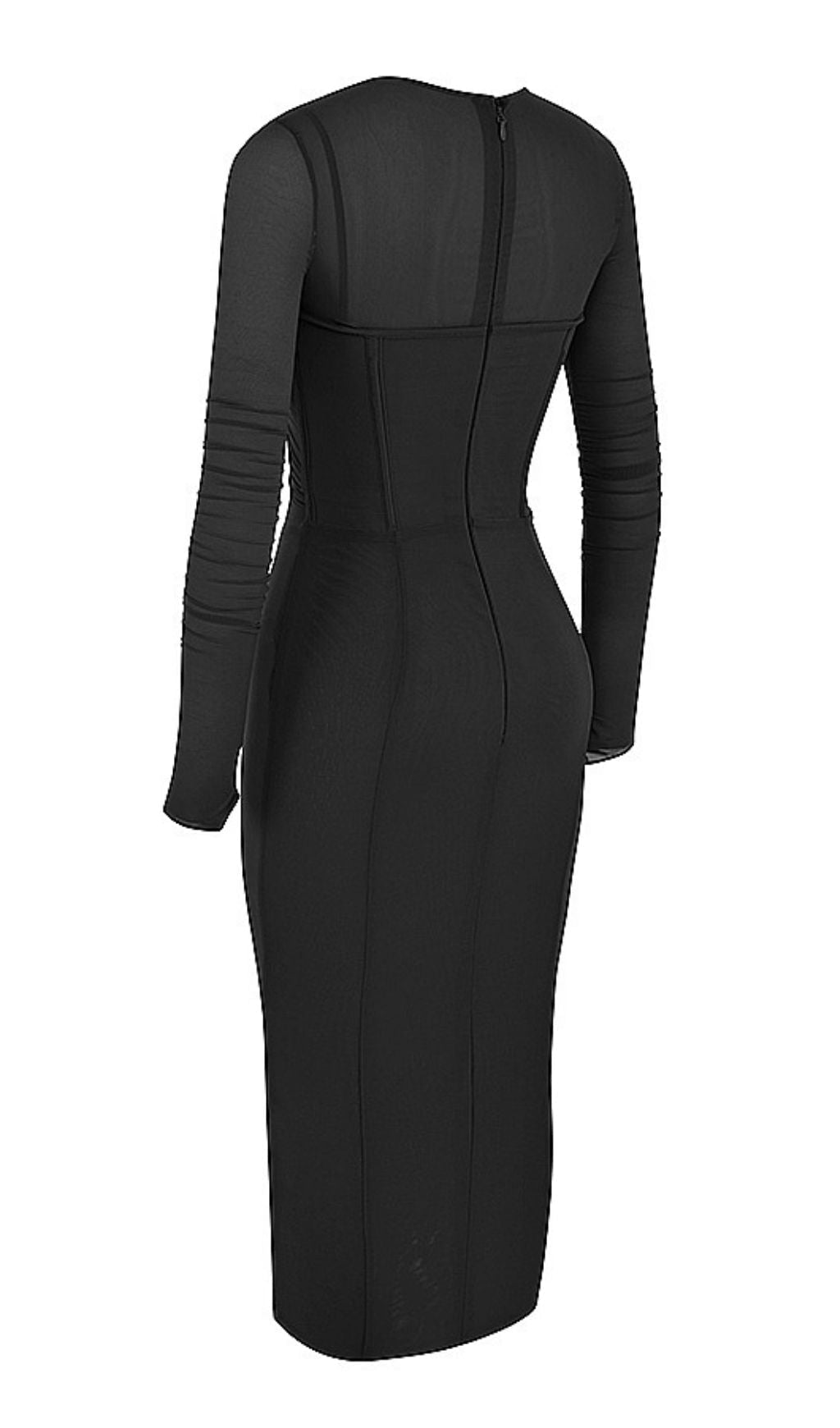 LONG SLEEVE MIDI DRESS IN BEIGE Dresses styleofcb