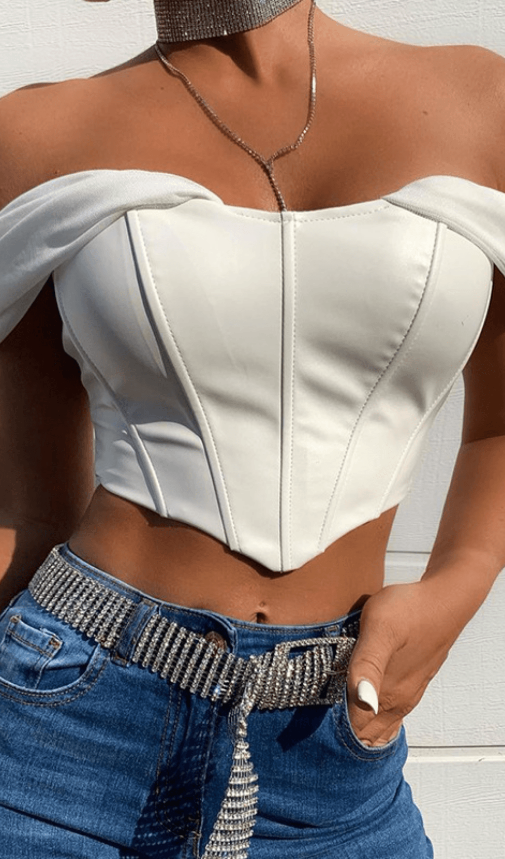 Leather slim camisole styleofcb